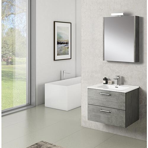 Noa washbasin base cabinet with ceramic washbasin
605 mm width