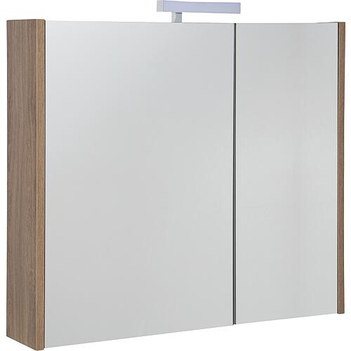Mirrored cabinet with lighting, 2 doors, Nabucco oak 800x700x155mm