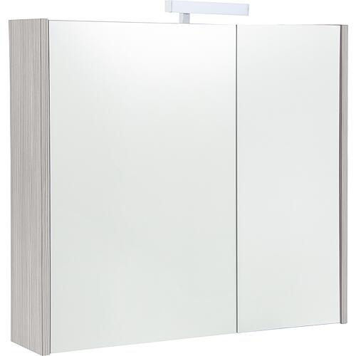 Mirrored cabinet Akira with LED lighting, 2 doors, larch, 800x700x155mm