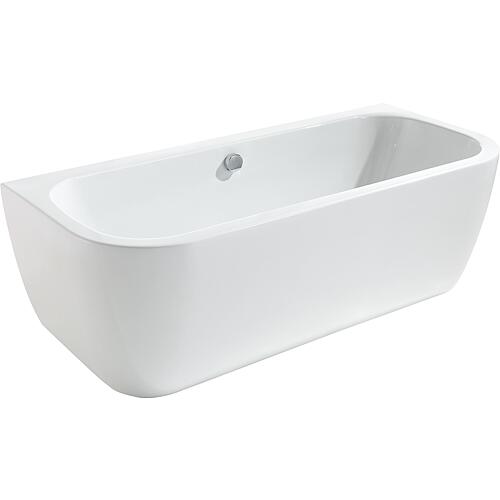 Loup space-saving bathtub WxHxD:1800x580x800mm without drain set with overflow hole, white acrylic