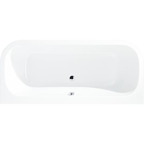 Loup space-saving bathtub WxHxD:1800x580x800mm without drain set with overflow hole, white acrylic