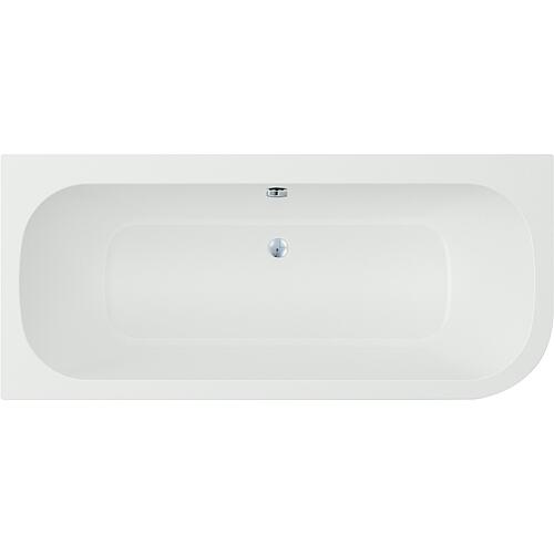 Corner Bathtubs Loup WxHxD:1800x580x800 mm curved right without drain with overflow hole, white acrylic