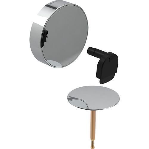 Geberit Split prefabricated set Ø52, for bath tub drain with rotary actuator and inlet, high-gloss chrome-plated