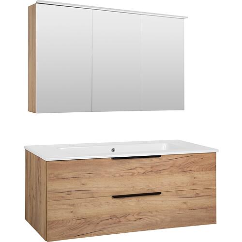 Kit de meubles de salle de bains LOSSA chêne cendré Cortina 2 tiroirs largeur 1210 mm