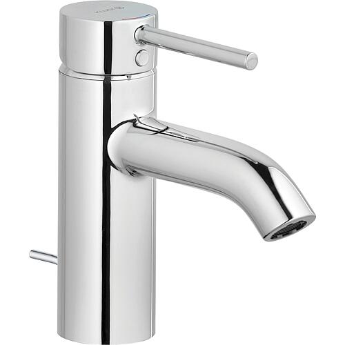 Washbasin mixer Kludi Bozz projection 75 mm, with pop-up waste, low pressure, chrome