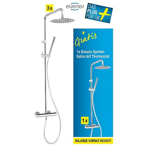 Salsa shower system with thermostat 3+1