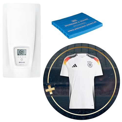 Promotional package large instantaneous water heater DEX NEXT, 18 - 27 kW + original DFB - home jersey 2024 adidas, men Standard 1