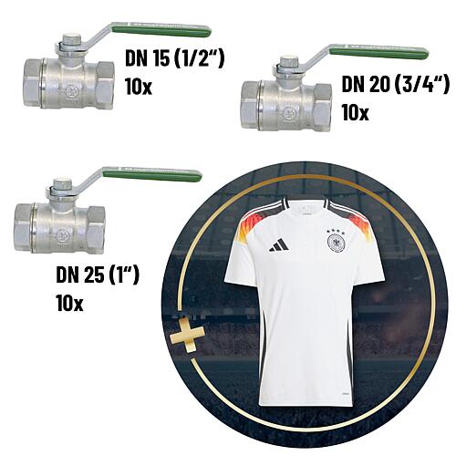Pack promotionnel Kit de robinet à boisseau sphérique pour eau potable 30 pièces + maillot original DFB - domicile 2024 adidas, homme