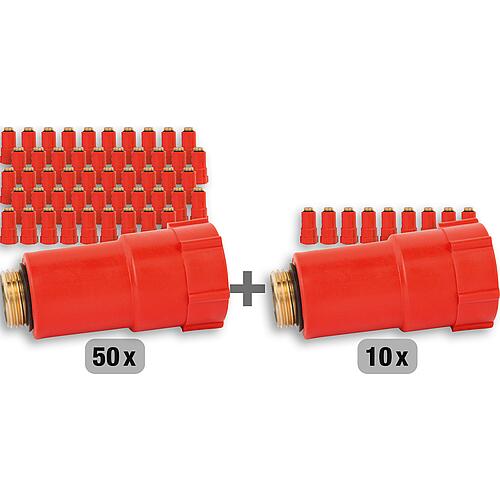 Pack promotionnel Bouchons DN 15 (1/2") rouge 50 + 10 gratuits Standard 1