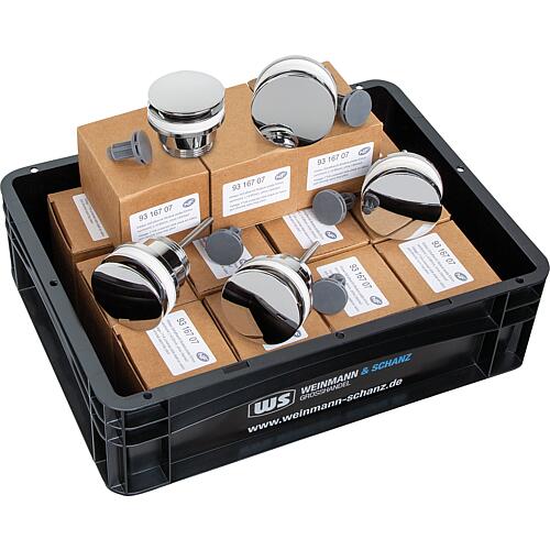 Coffret avantage Bondes de lavabo 2 en 1 laiton chromé, 15 pièces, Mallette de transport WS incluse Standard 1