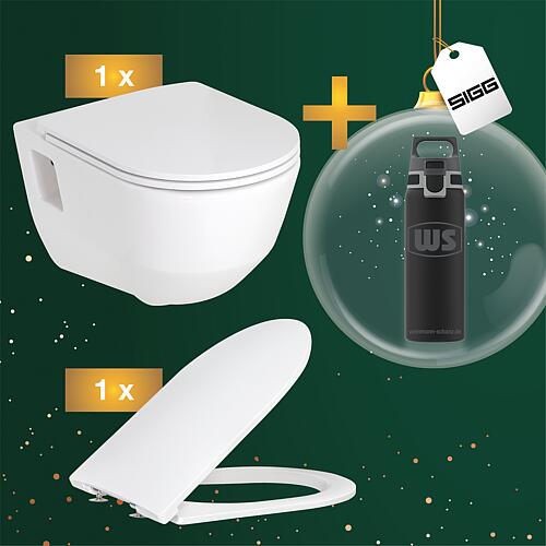 Promotional package PRO Combi-Pack wall-hung WC and toilet seat + free WS SIGG H&C one Light 0.55 litre water bottle Standard 1