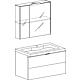 Bathroom furniture set EOLA, beaver oak, width 700 mm, 2 drawers