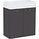 Base cabinet + cast mineral washbasin ENISAR, matt anthracite