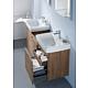 Base cabinet + washbasin Geberit Renova Plan in ceramic, 600x616x480 mm walnut hickory