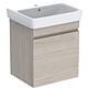 Base cabinet + washbasin Geberit Renova Plan in ceramic, 650x616x480 mm, light walnut hickory