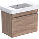 Base cabinet + washbasin Geberit Renova Plan in ceramic, 900x616x480 mm walnut hickory