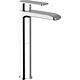 Washbasin mixer Malvinas, upright design, with clicker valve, chrome-plated