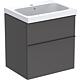Base cabinet + washbasin Geberit iCon in ceramic, 600x705x485 mm, lava