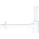 Washbasin bottle siphon stainless steel design white, DN32 (1 1/4”) x 32 mm