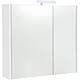 Mirrored cabinet with lighting, 2 doors, white high gloss, 800x700x155mm