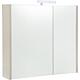 Mirrored cabinet with lighting, 2 doors, taupe high gloss, 800x700x155mm