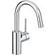 Basin mixer Kludi Bozz 165 mm projection, without pop-up waste, chrome