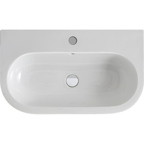 Washbasin NUVOLA, W x H x D: 750x170x450 mm, ceramic, white