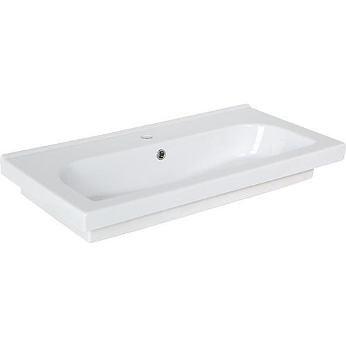 Vasque TRENDY lxHxP: 810x115x410 mm avec 1 trou robinet céramique blanc