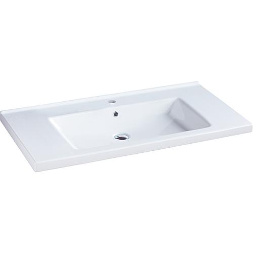 Washbasin TRENDY, W x H x D: 1060x155x510 mm 1 tap hole, ceramic, white