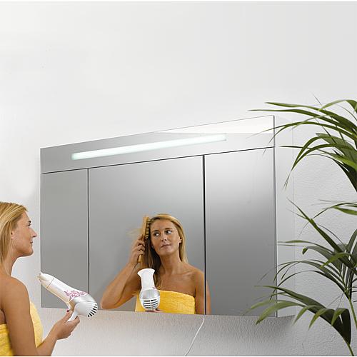 Mirror cabinet with LED-illuminated trim, width 1200 mm Anwendung 20