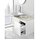 Base cabinet + ceramic washbasin EKIRA, 2 drawers, high-gloss white Glass shelf, white, 1090x546x460 mm