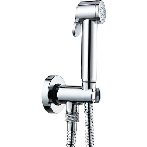 Intimate hygiene shower set Evanna with hand-held shower, shower hose and shower holder, chrome