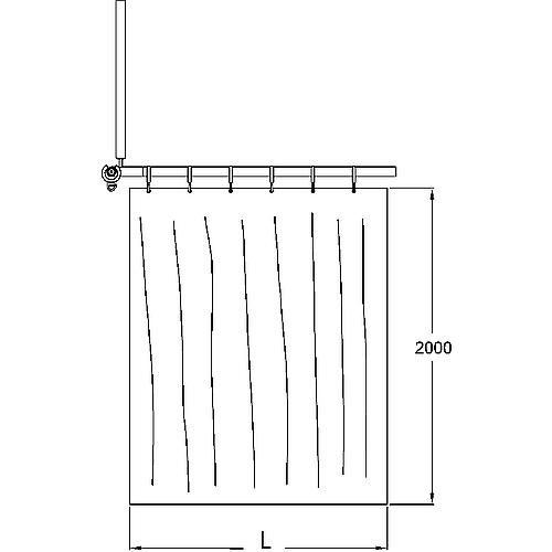 Shower curtain (100% polyester) Colour 19: white textured 3000x2000mm, suitable for 93 065 98