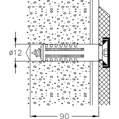 Mounting set for walls made of solid building material Standard 1