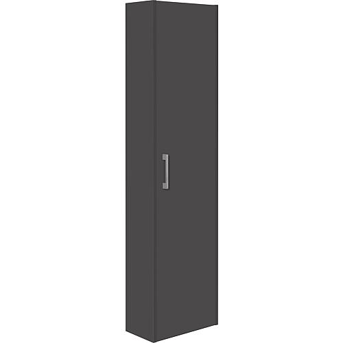 Tall cabinet series MAA, 1 door, high-gloss anthracite, left stop, 386x1500x206 mm