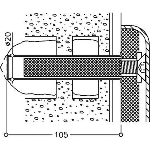 Fixing set for hollow brick, hollow block Standard 1