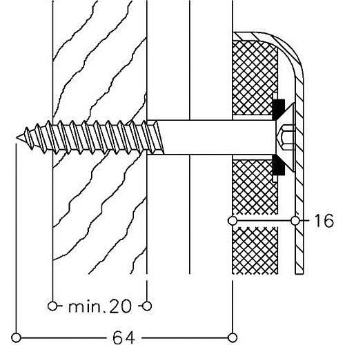 Fixing set for stand design, wood Standard 1