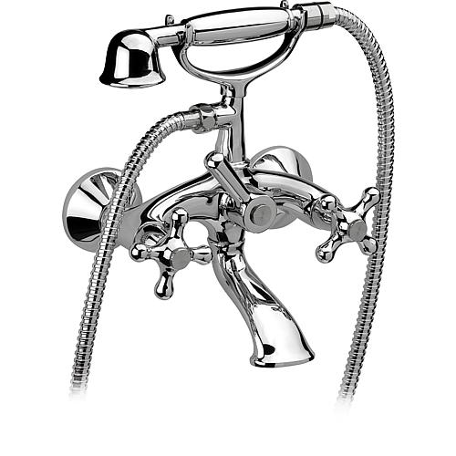 Retro bath mixer set, with wall connection Standard 1