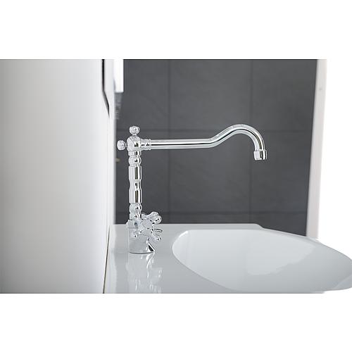 Retro washbasin mixer tap, angular, swivel-mounted Anwendung 8