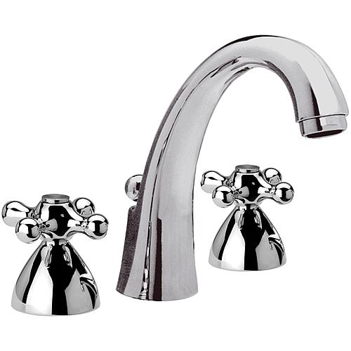 Retro 3-hole washbasin mixer, tall design