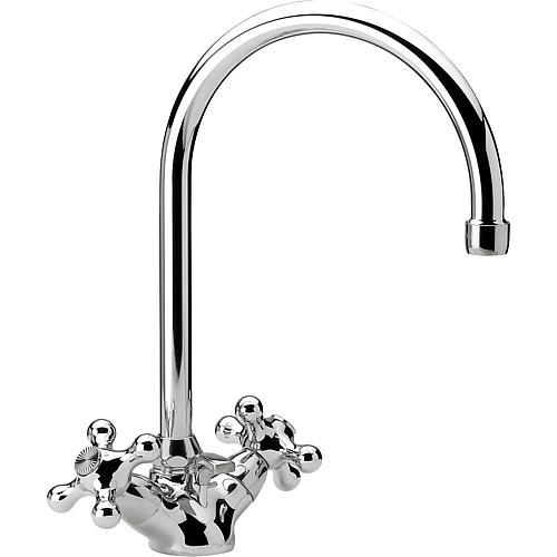 Retro washbasin mixer tap, round, swivel-mounted Standard 1