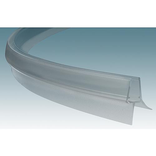 Water deflector profile B with strip for bottom tray joint, 1/4 circle (curved) Standard 1