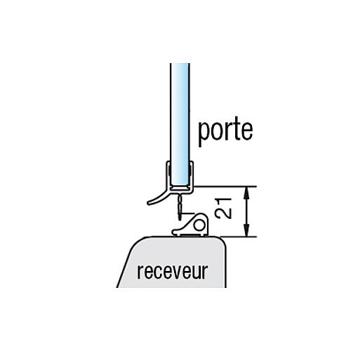 Profilé B avec rebord
pour l‘étanchéité au niveau du receveur,  1/4 de cercle (courbé) Standard 5