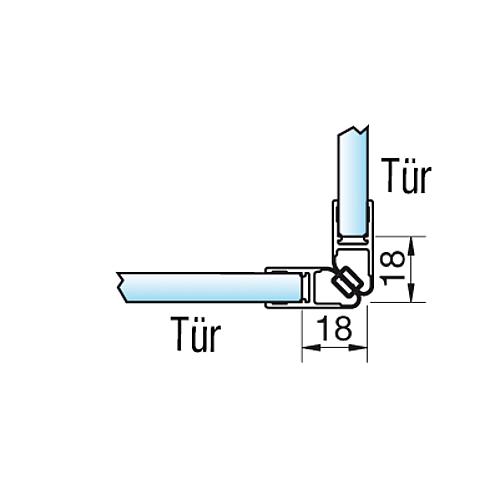 Magnetprofil Eck A für Glas-Glas 90° I Tür-Tür Standard 4