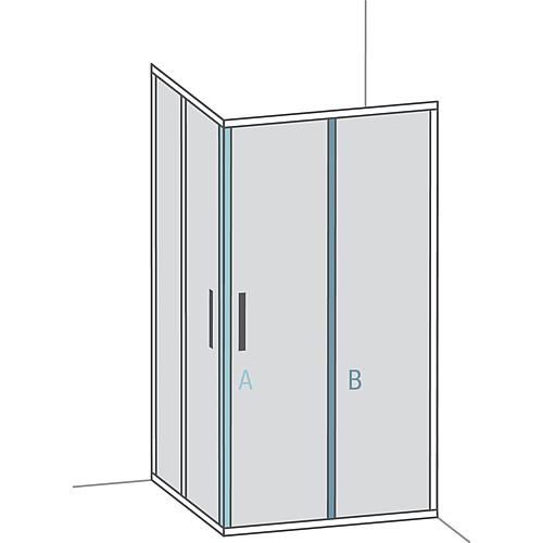 Magnetic profile corner A for glass-glass 90° I door-door Standard 5