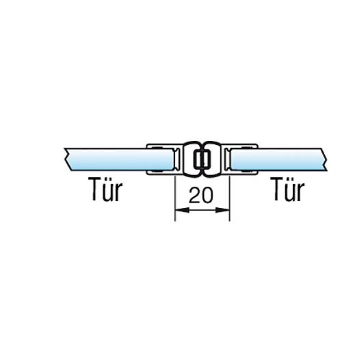 Magnetprofil A 180°  für Glas-Glas I Tür-Tür 180° Standard 4