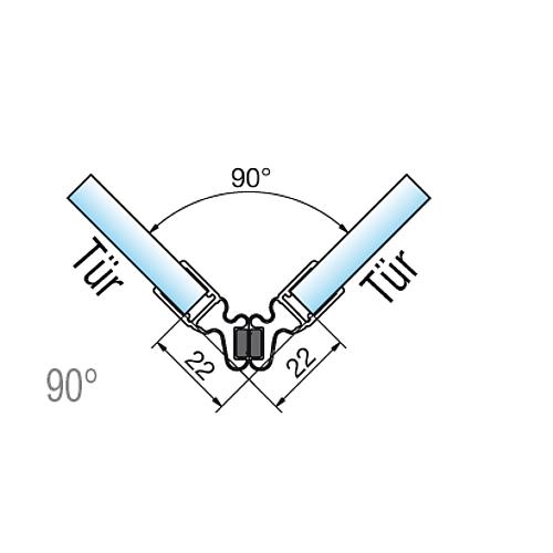 Magnetprofil A für Glas-Glas I Tür-Tür Gradzahl flexibel (bis 90° verwendbar) Standard 4