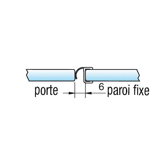 Profilé d'étanchéité latéral B pour verre-verre 180° I porte-partie fixe et joint rainuré B pour verre-verre 180° I porte-mur Standard 3