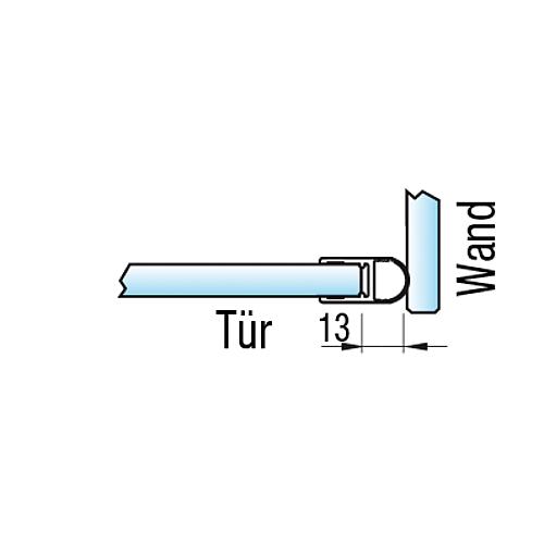 Streifdichtung B für Glas-Glas 90° I Tür-Wand Standard 8