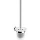 Toilet brush set Eight, with wall bracket, glass, round, milky, chrome-plated brass